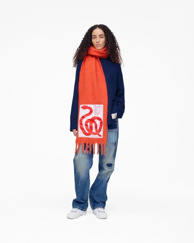 David Shrigley X Marc Jacobs Snake Wool Scarf David Shrigley X Marc Jacobs Snake Wool Scarf