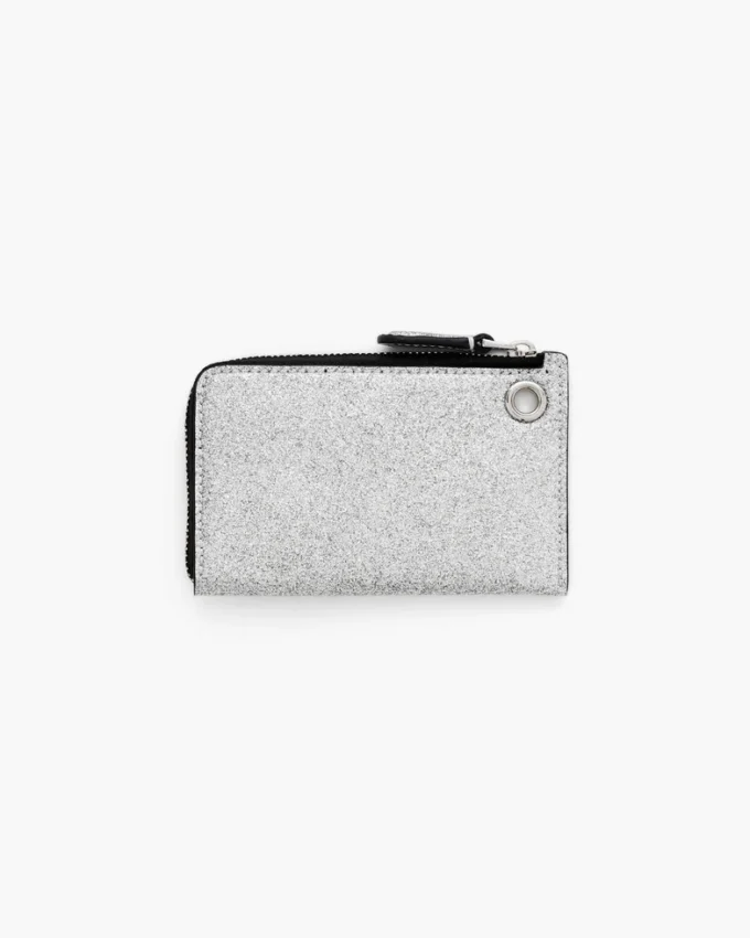 The Coated Glitter Everyday Top Zip Charm Wallet